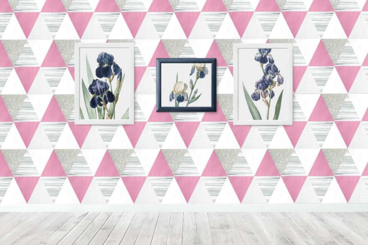 Jual Samhez Wallpaper 45cmx5m Wps034 Motif Segi Tiga Pink Triangle Terbaru Juni 2021 Blibli