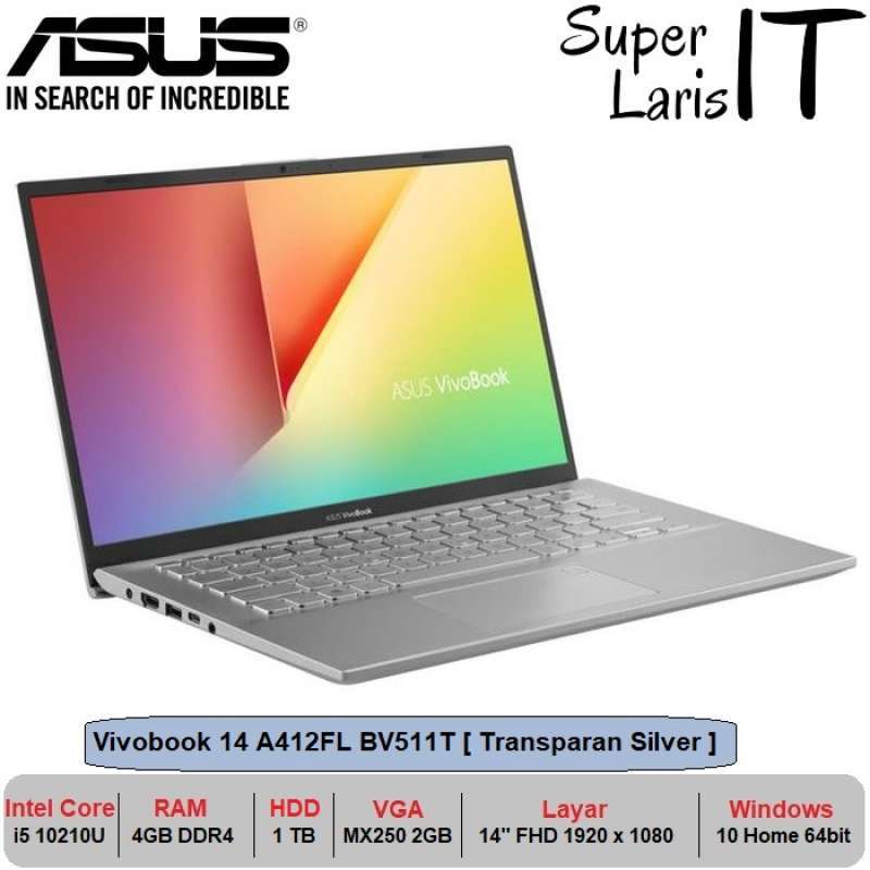 Jual Laptop Asus Vivobook 14 A412fl I5 10210u 4gb 1tb Mx250 14inch W10 Tas Online Desember 2020 Blibli