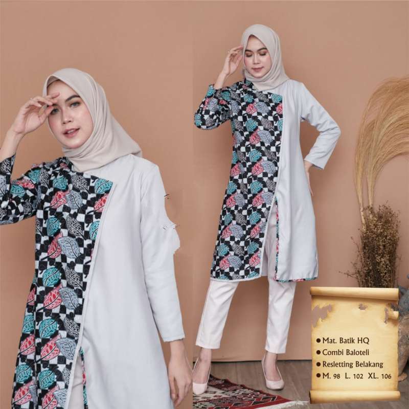 Jual Snoebel Daun Jtr Atasan Tunik Batik Kombinasi Polos Modern Murah Mei 2021 Blibli