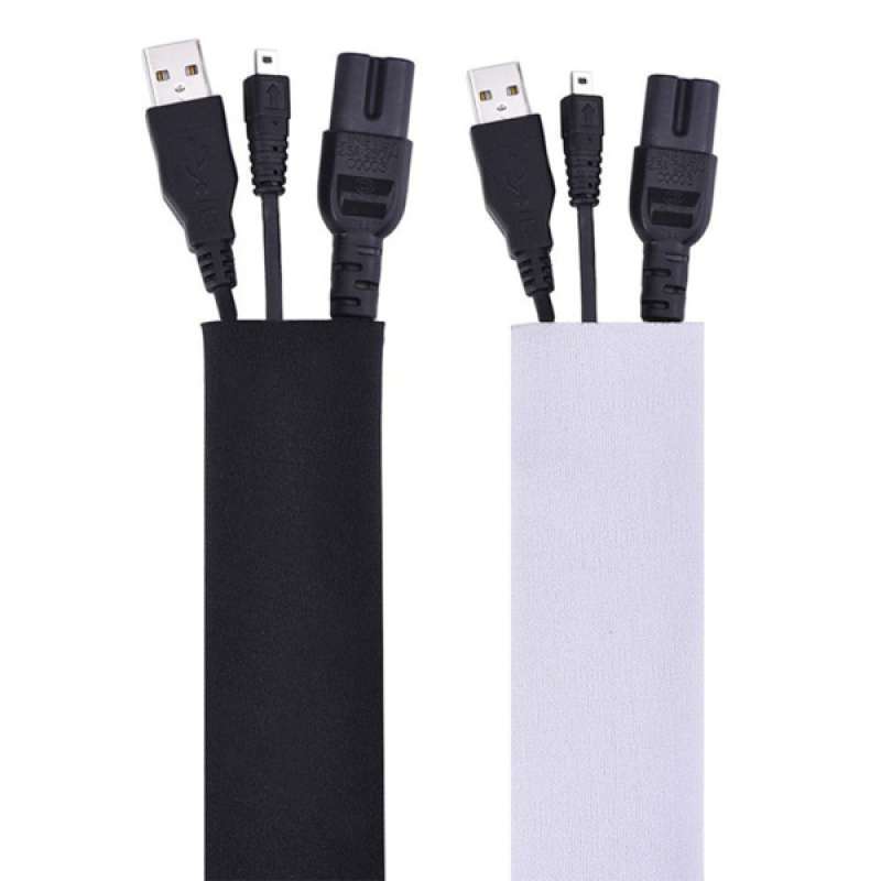 2x 80" Cable Management Sleeve Neoprene Organizer for PC/TV/Office DIY 