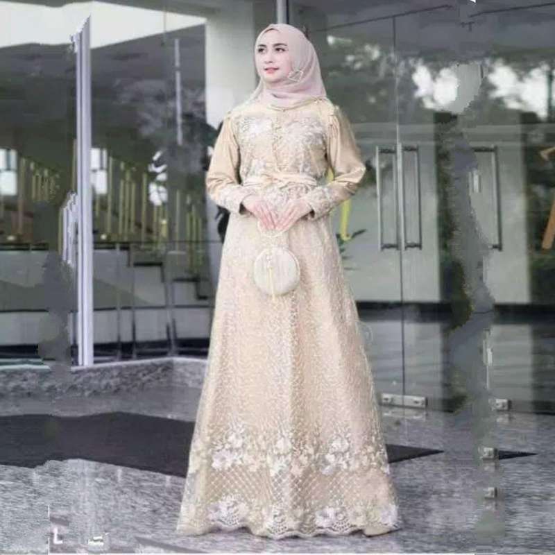 Jual Snoebel Samara Gown Maxi Gamis Wanita Brokat Murah Mei 2021 Blibli