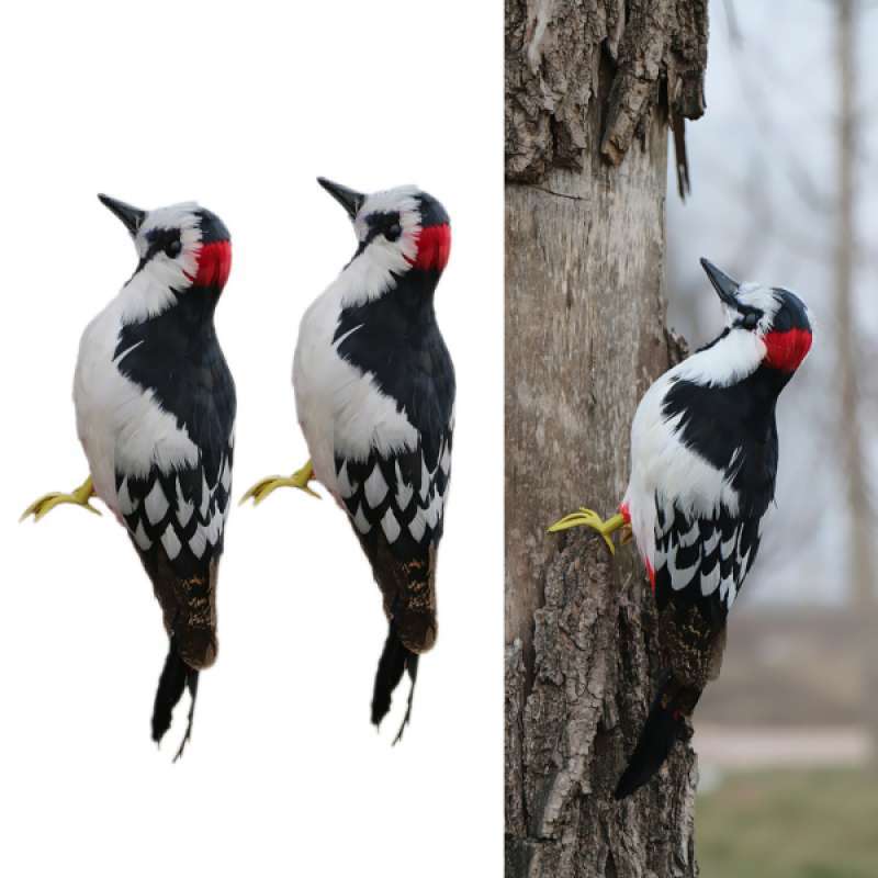 Promo 2x Realistic Artificial Animal Feather Garden Figure Woodpecker Bird Decor Di Seller Homyl China Blibli