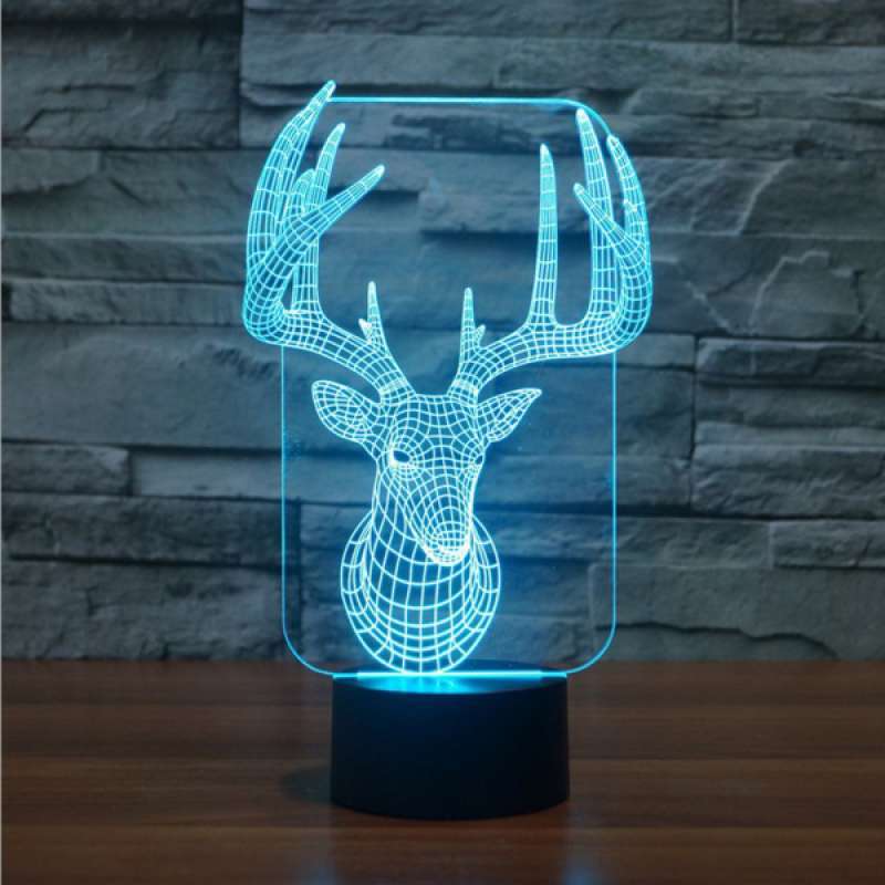 Jual Led 3d Illuminated Elk Illusion Light With Usb Cable Lamp 7 Color Changing Online Desember 2020 Blibli