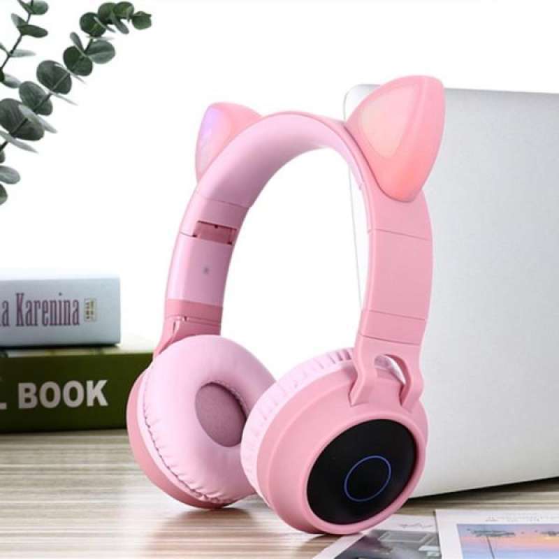 Jual Kids Headphone Bluetooth Glow Lights Cat Ear Bluetooth Children Headset  Pink di Seller Homyl - China | Blibli