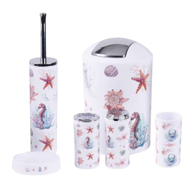 Jual 6pcs Bathroom Set Liquid Dispenser Soap Dish Trash Can Holder Decorative Online Januari 2021 Blibli