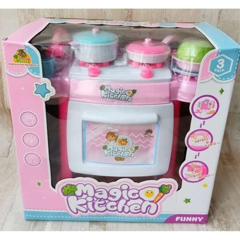mainan anak perempuan masak masakan magic kitchen set oct 2036