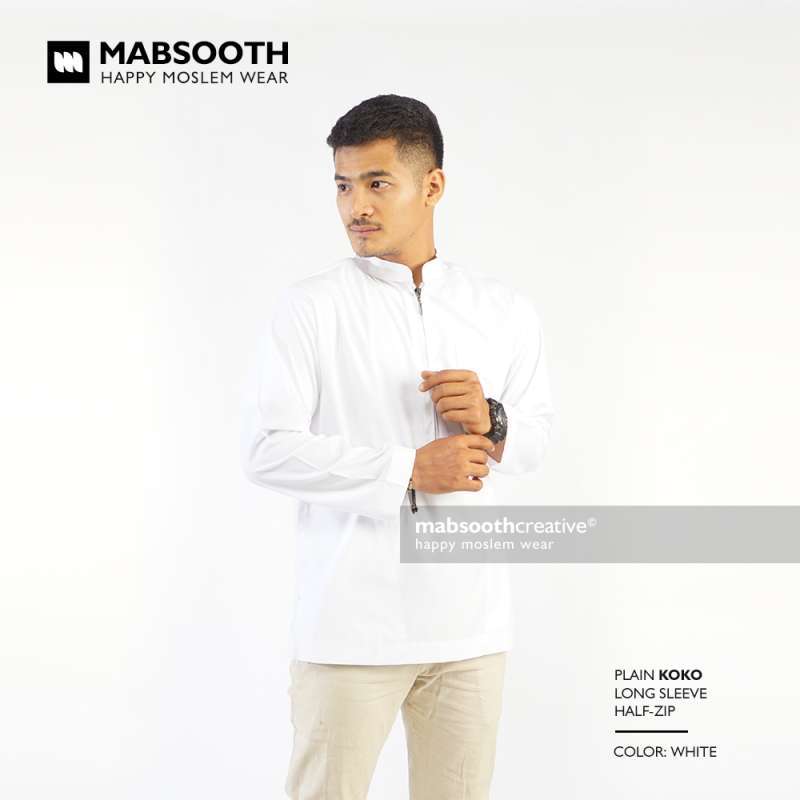Jual Mabsooth Baju Koko Yamani Lengan Panjang Resleting Polos Online Februari 2021 Blibli