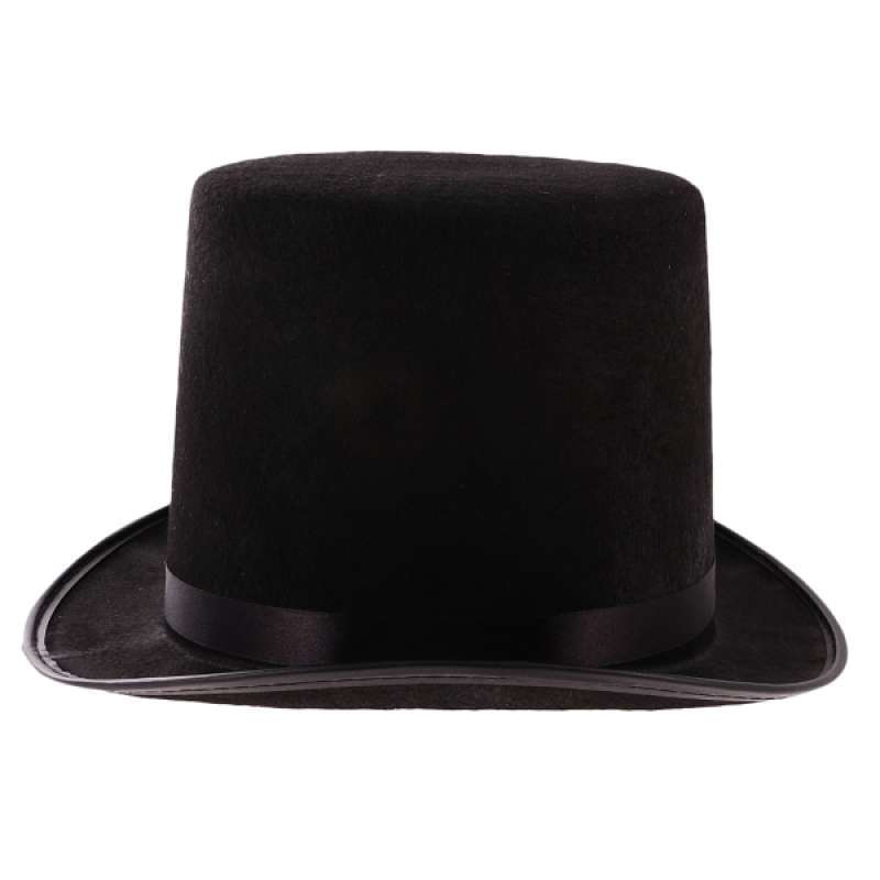 Promo Black Tall Black Top Hat 