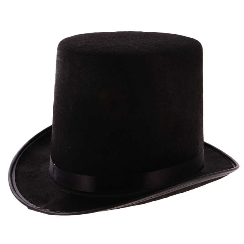 Promo Black Tall Black Top Hat 