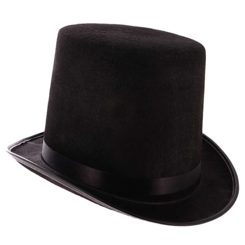 Promo Black Tall Black Top Hat 