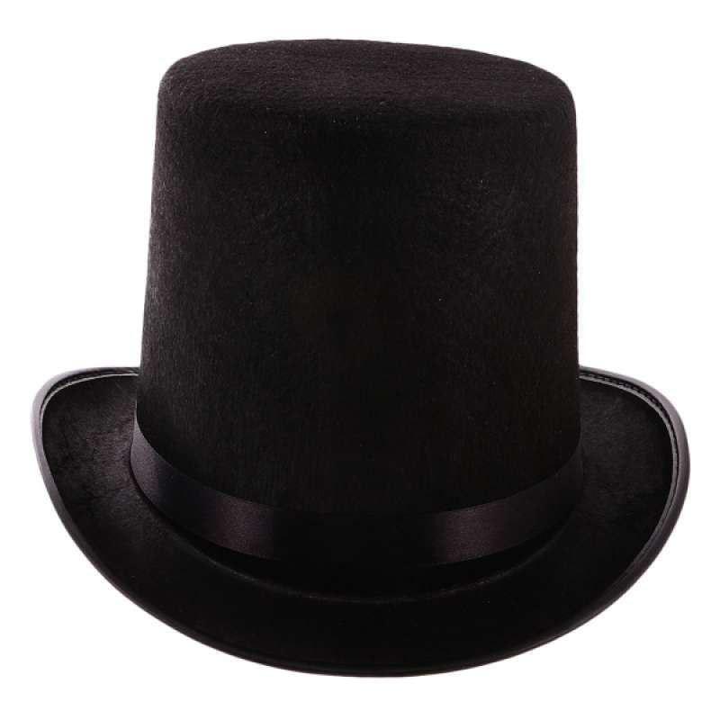Promo Black Tall Black Top Hat 
