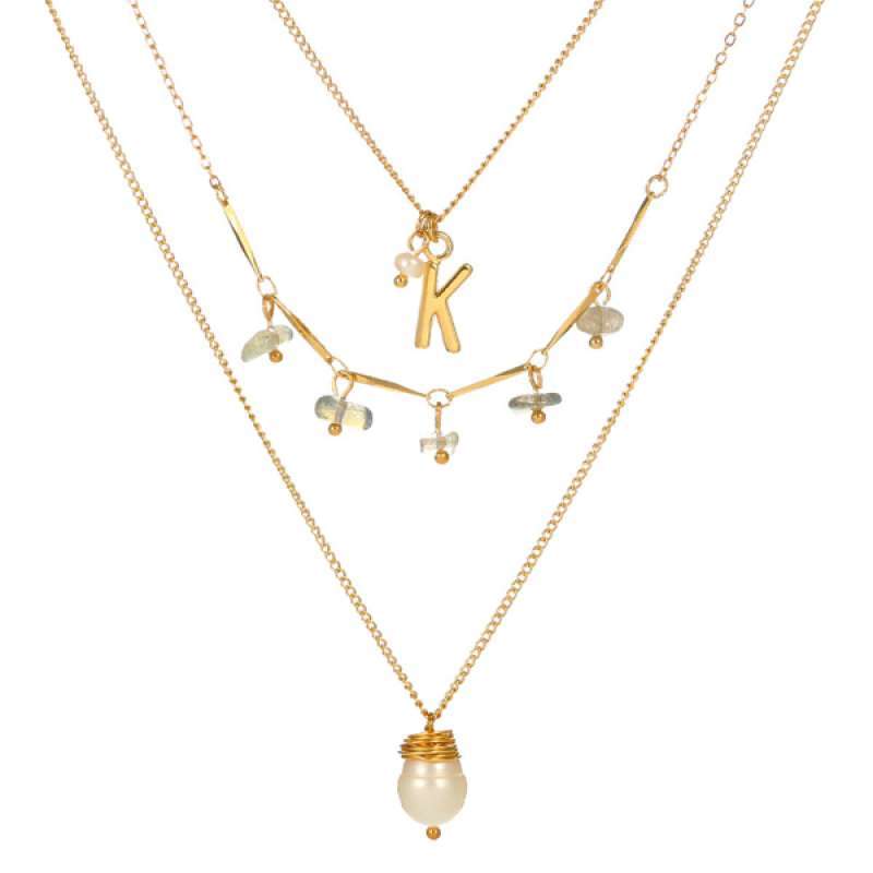 Fashion Women Pearl Alloy Sweater Chain 