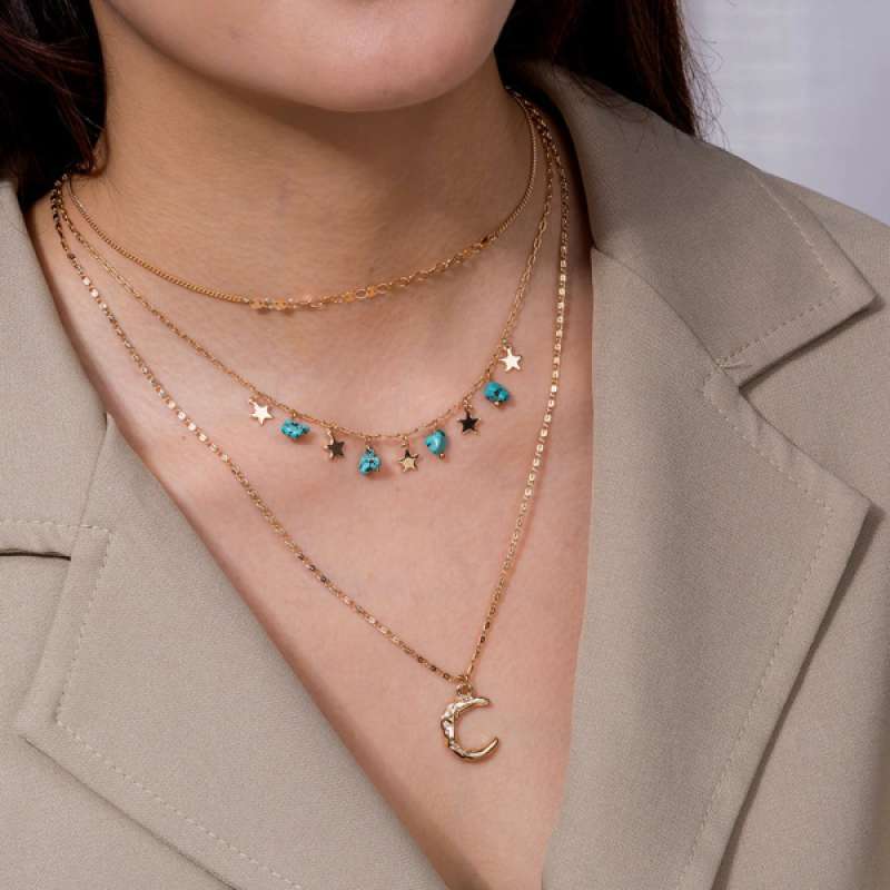 Fashion Women Pearl Alloy Sweater Chain 