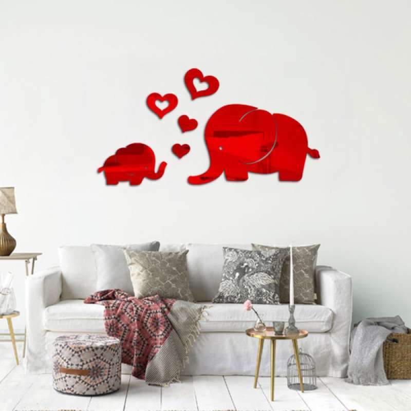 Jual Modern Wall Stickers Heart Elephants Decal Diy Home Living Room Diy Decor Online Januari 2021 Blibli