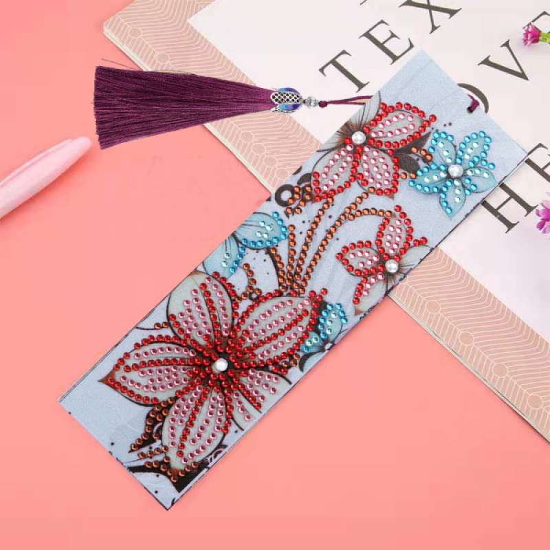 DIY Special Shaped Diamond Painting Leather Bookmark Tassel Book