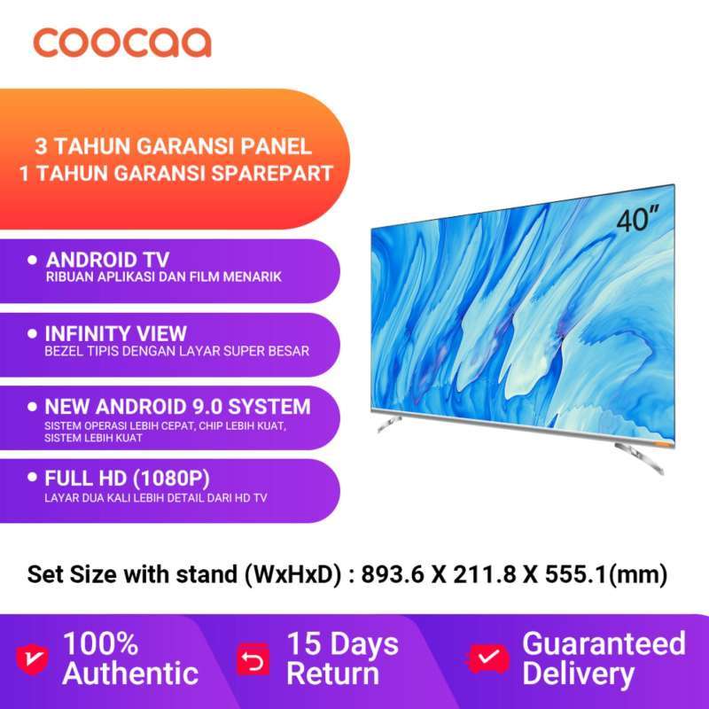 flash sale coocaa led tv 40 inch android smart tv wifi full hd slim infinity view netflix model 40s6g