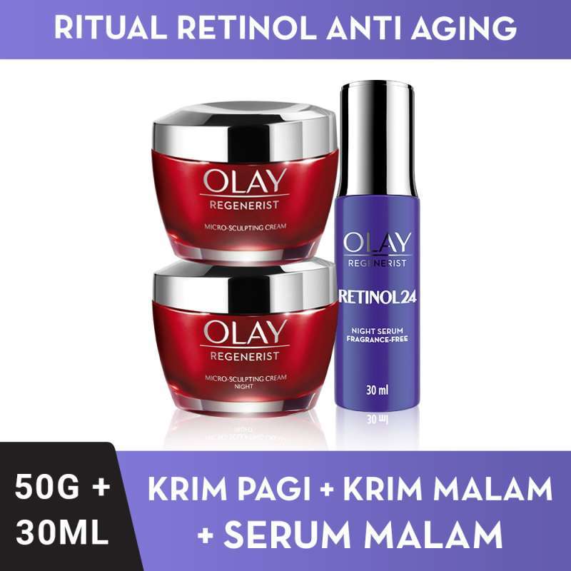 Jual Olay Ritual Retinol Anti Aging Krim Pagi Krim Malam 50 G Serum Malam 30 Ml Online November 2020 Blibli