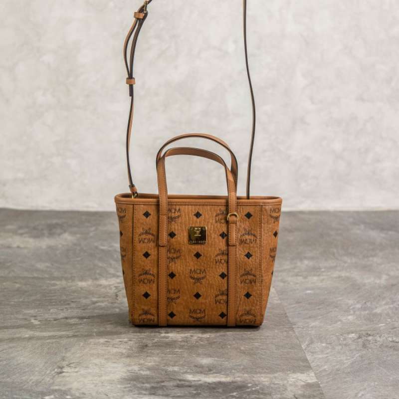 Mcm toni visetos mini shopper cognac deals