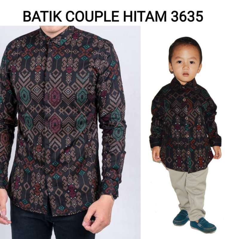 Jual Kemeja Batik Couple Ayah Dan Anak 3635 Black Murah Mei 2021 Blibli