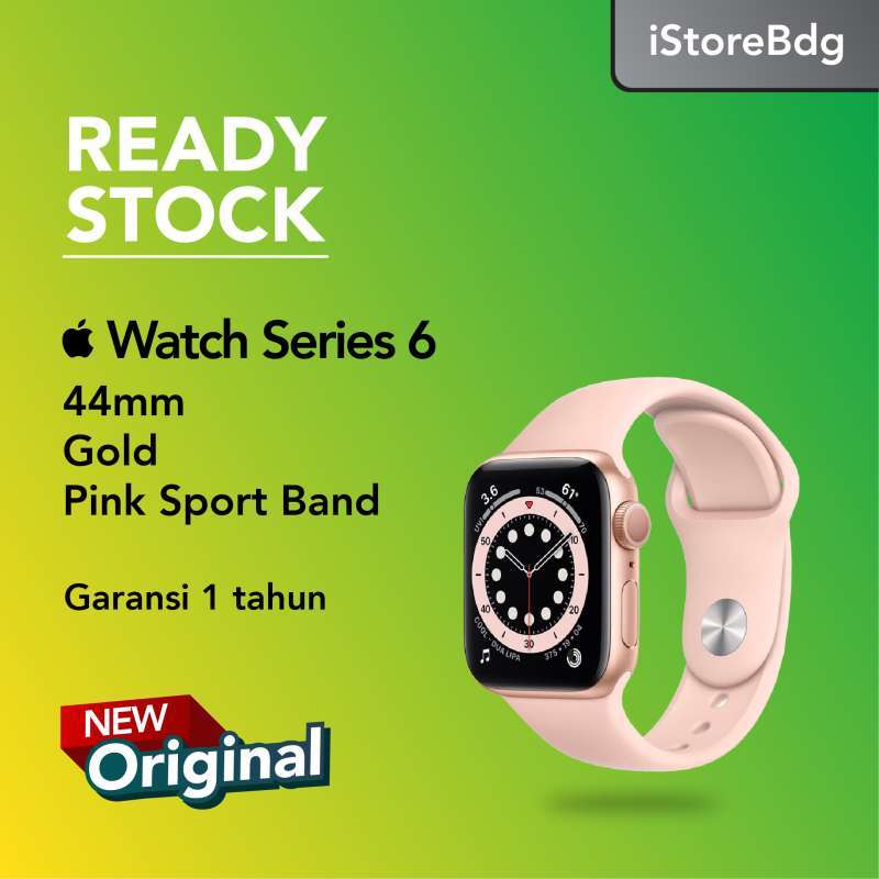 Promo Apple Watch Series 6 Gold Aluminum 44mm with Pink Sand Sport Band  [GPS] - PINK di Seller iStoreBdg - Kota Bandung, Jawa Barat | Blibli