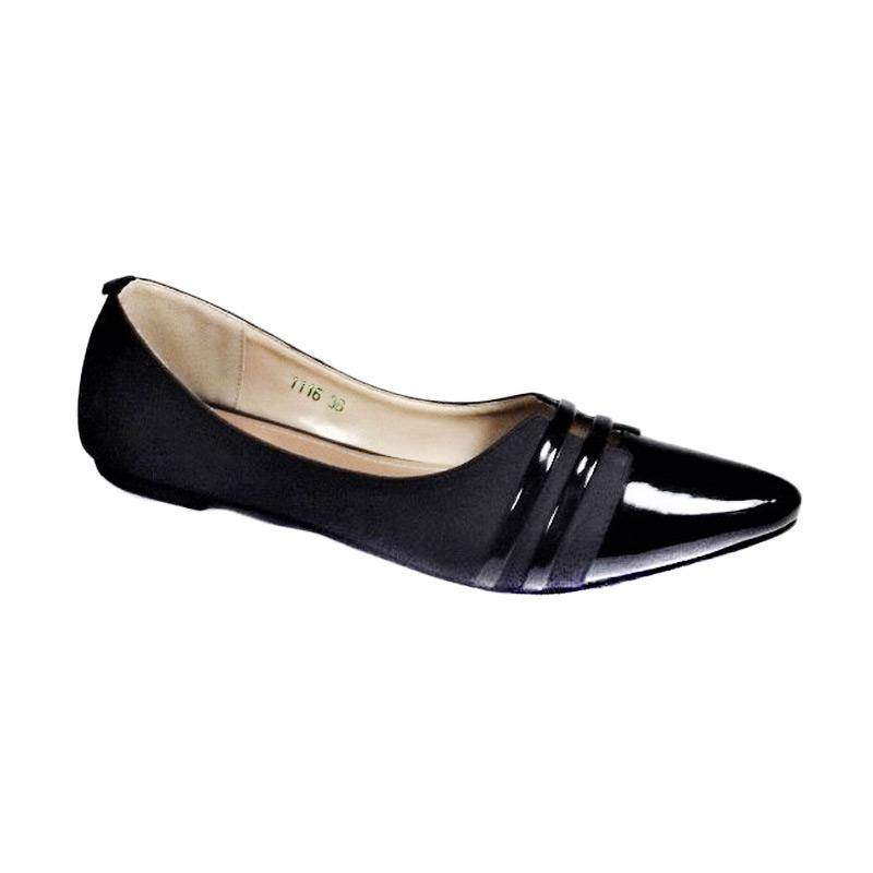 Beauty Shoes 1116 Leslie Flat Shoes - Black