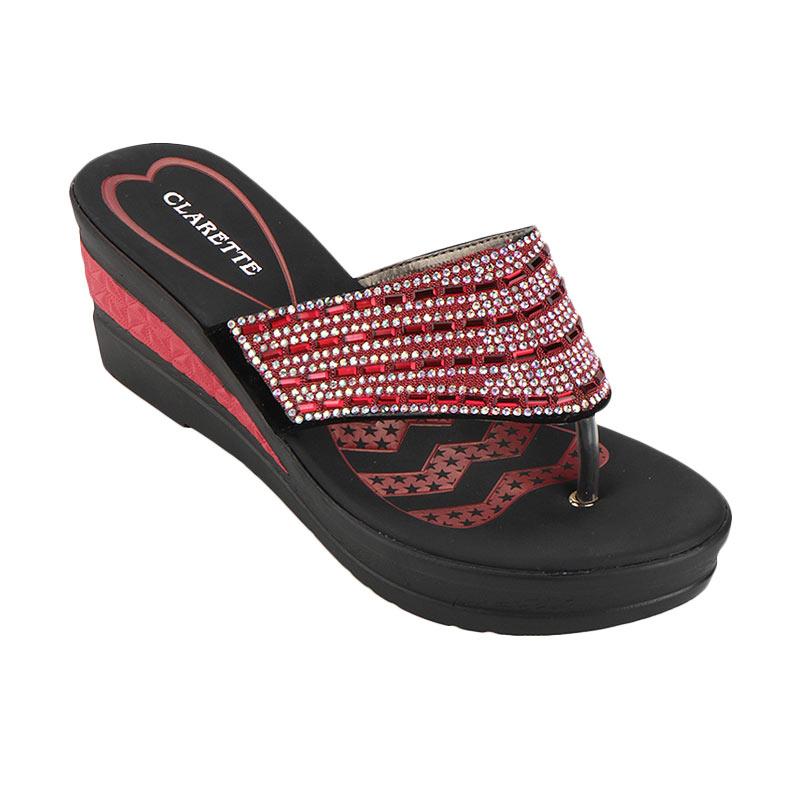 Clarette Alexus Wedges Sandals - Red