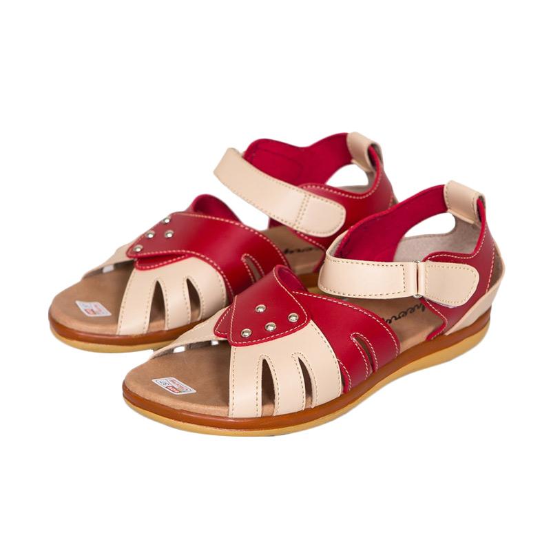 Giov Flat Sandal Sepatu Wanita - Cream Red