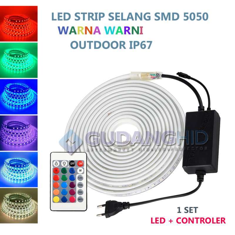 Jual Lampu LED Strip Selang Tumblr Hias RGB SMD 5050 220V IP67