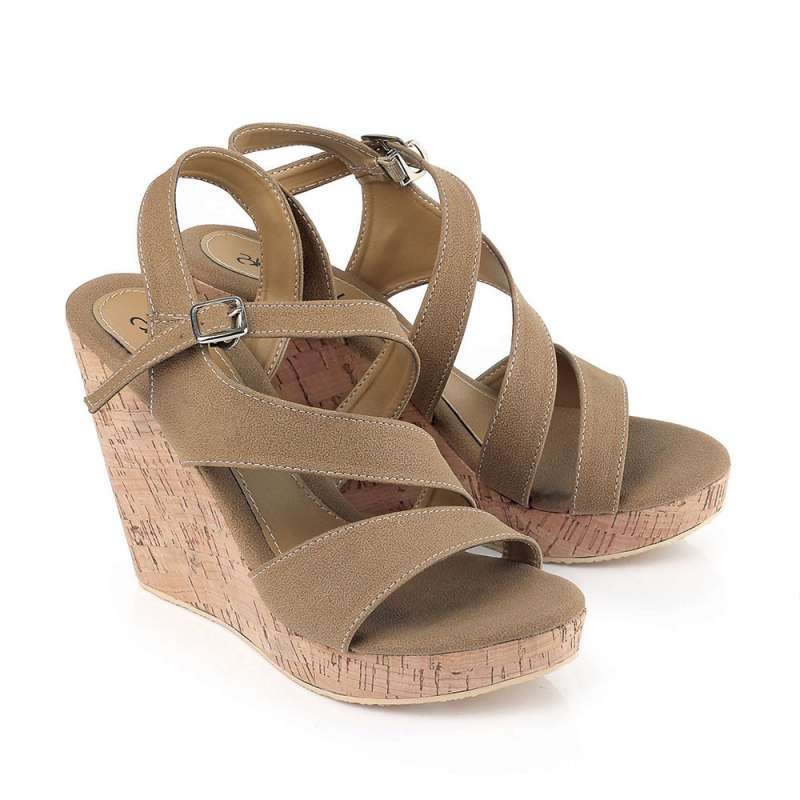 Jual Sandal Wedges Tali BCL 372 COKLAT Blackelly di Seller Sumber