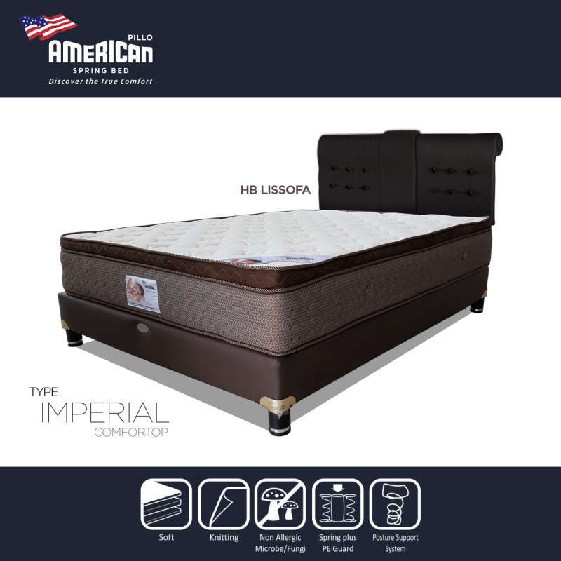 Jual Kasur Matras American Pillo Springbed Set Type Imperial Comfortop Online April 2021 Blibli