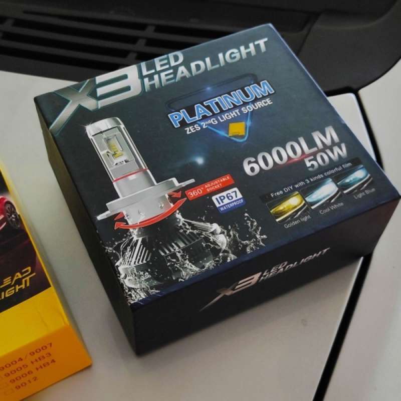 lampu led headlamp mobil h11 philips x3 best quality 3 warna