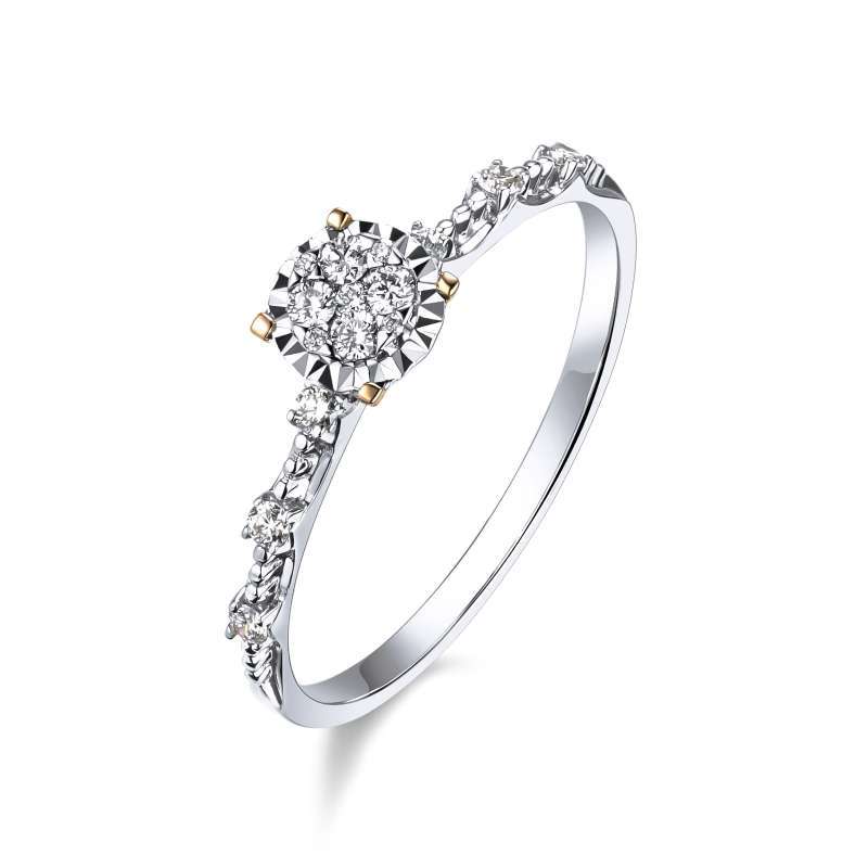 Jual Adelle Jewellery Petite Louvre Ring Cincin Emas Berlian Two Tone Online Januari 2021 Blibli