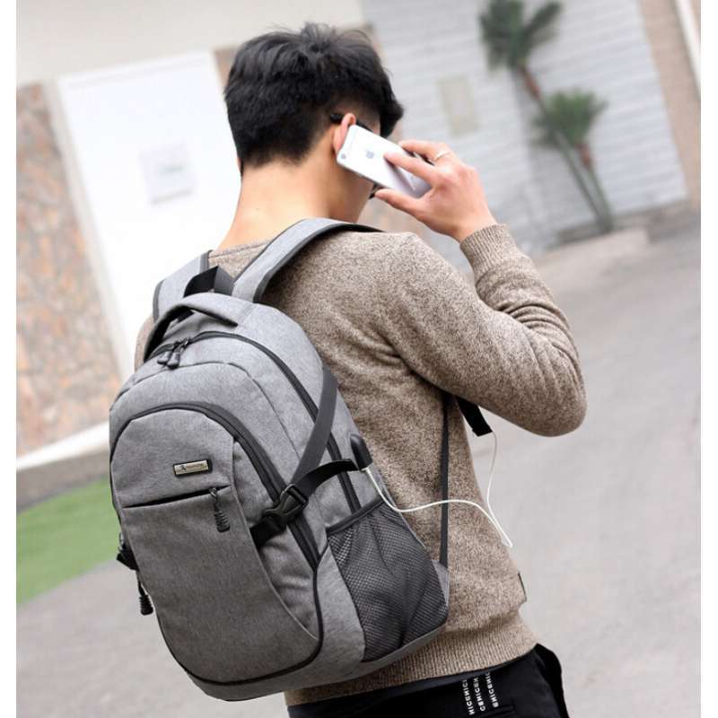 Jual Meijieluo Tas Ransel Laptop Oxford Pria dengan USB Charger