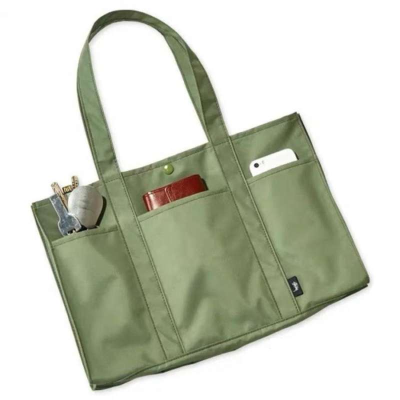 Stussy military green tote bag sales