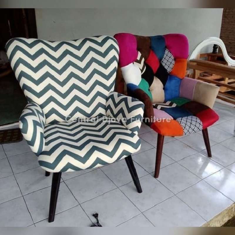 kursi scandinavian vintage retro kayu jati sofa tv santai jepara