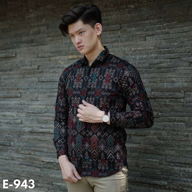 Jual Credomenstore Kemeja Batik Pria Lengan Panjang Songket Hitam Baju Batik Cowok Murah Mei 2021 Blibli