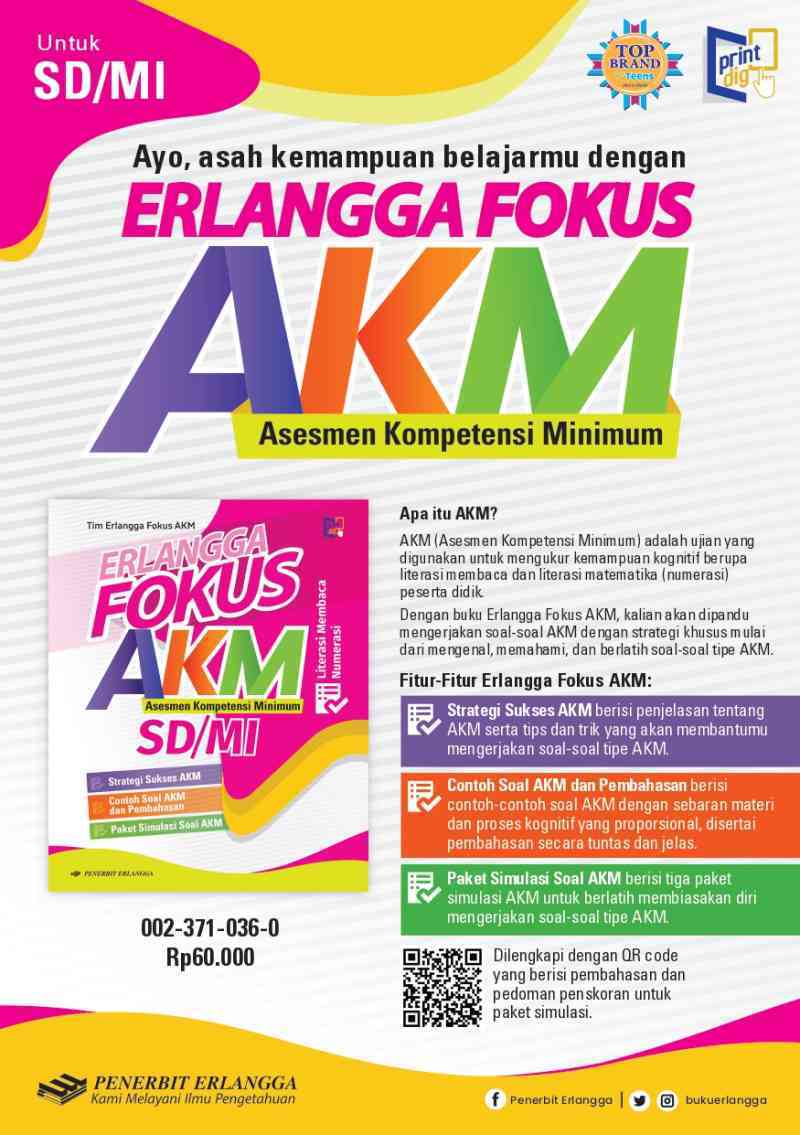Jual Erlangga Fokus Akm Asesmen Kompetensi Minimum U Sd Mi Terbaru Juni 2021 Blibli