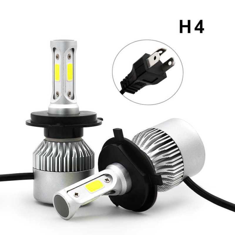 taffled lampu mobil led cob headlight 8000lm s2 chip 2 pcs s2 h4