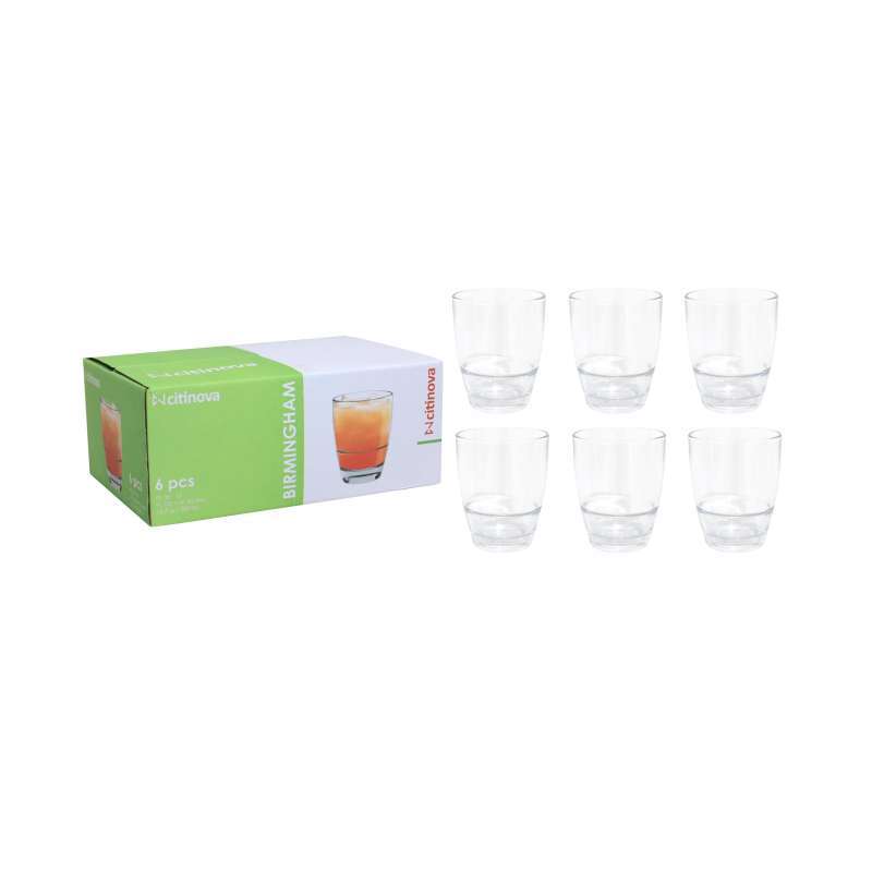 Jual Gelas Kaca Bulat 360 Ml Set 6 Pcs Birmingham Citinova Pj 38 13 Terbaru Juli 2021 Blibli