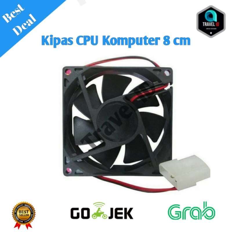 kipas fan komputer cpu komputer 8 cm hitam