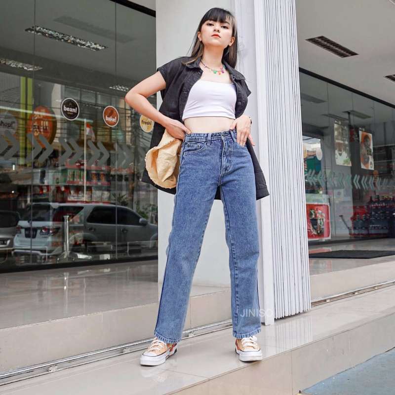 Promo JINISO - Highwaist Loose Jeans di 