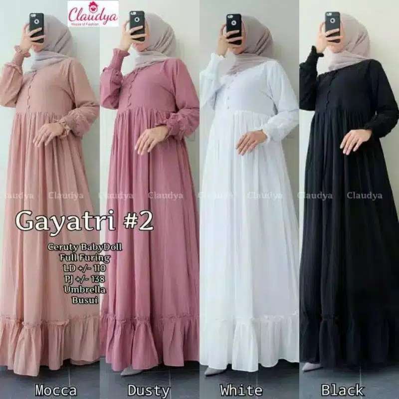 Jual Gayatri Gamis Syari Model Polos Full Furing Bahan Ceruti Original Murah Mei 2021 Blibli