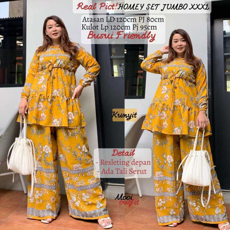 Jual Homey Set Jumbo Stelan Jumbo Stelan Santai Jumbo Xxxl Big Size Jumbo Setelan Jumbo Stelan Kulot Jumbo Atasan Blouse Jumbo Kulot Jumbo Terbaru Juni 2021 Blibli