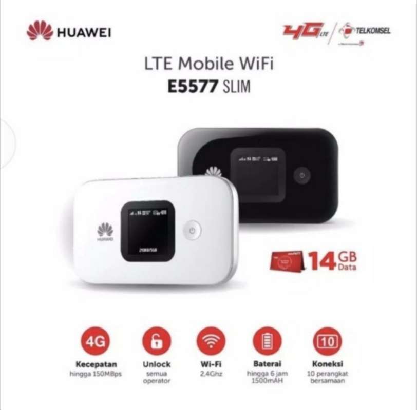 Jual Modem Wifi Router 4g Huawei E5577 Telkomsel Unlock Free 14gb Terbaru Juli 2021 Blibli