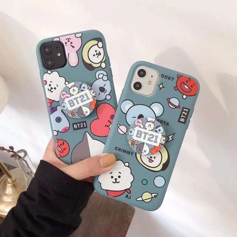 Case BT21 Popsocket Premium Casing Material Ready Semua Tipe HP