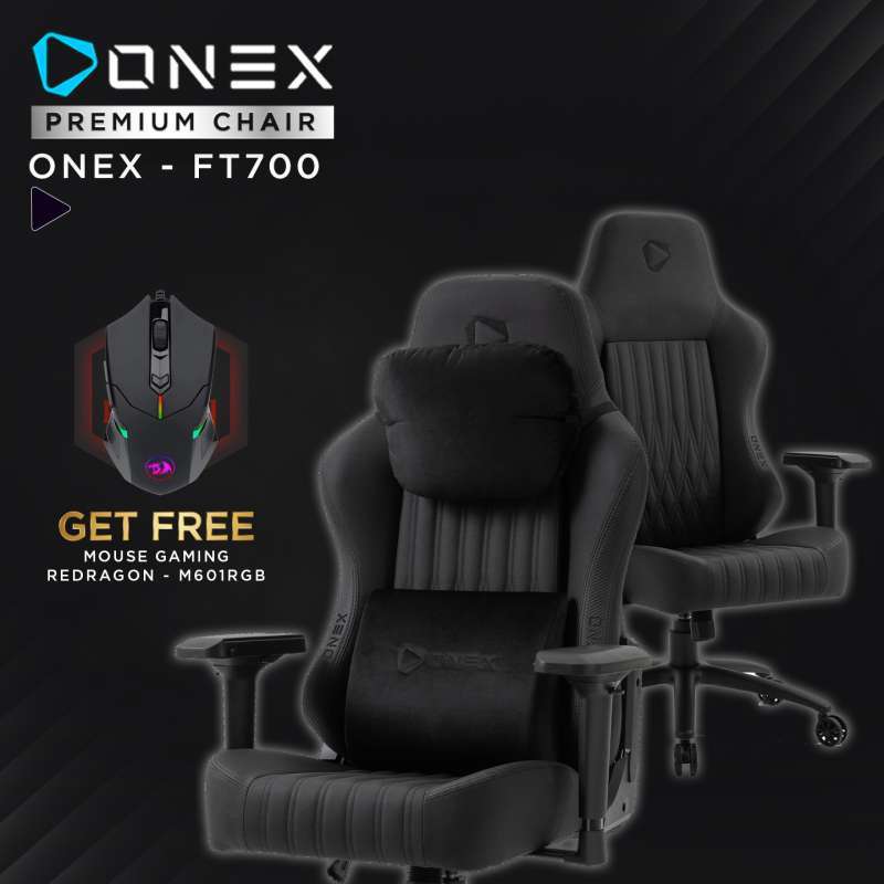 Jual ONEX FT700 Premium Quality Gaming Chair Kursi BLACK di