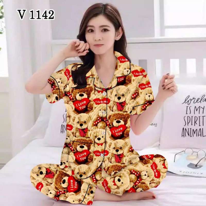 Jual Baju Tidur Wanita Piyama Cp Variasi Baju Tidur Wanita Lengan Pendek Baju Tidur Murah Murah Juni 2021 Blibli