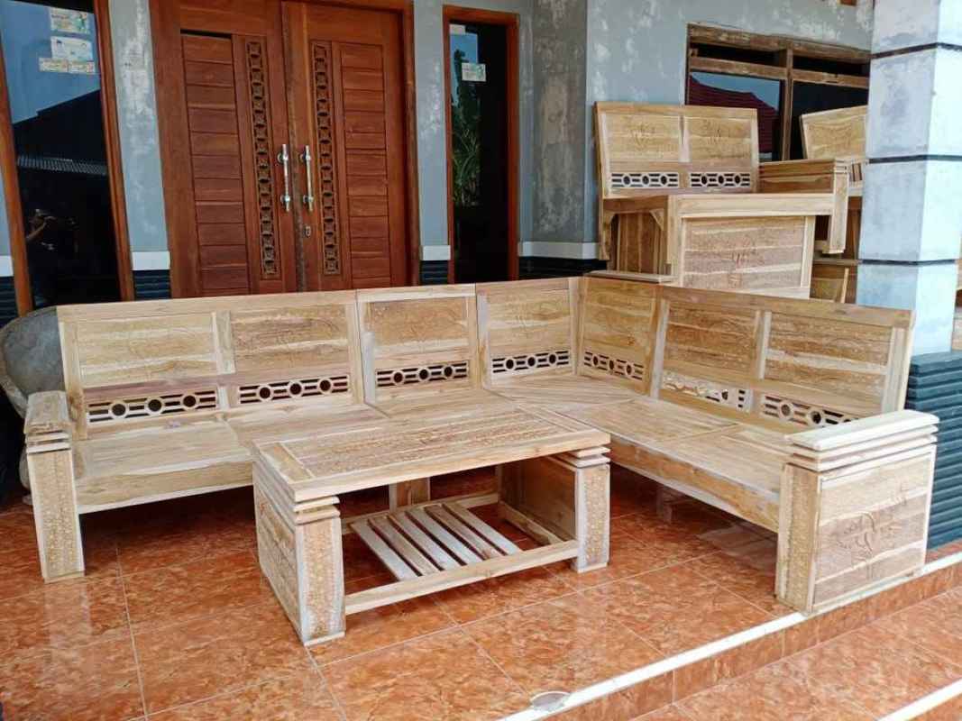 kursi tamu minimalis modern kayu jati