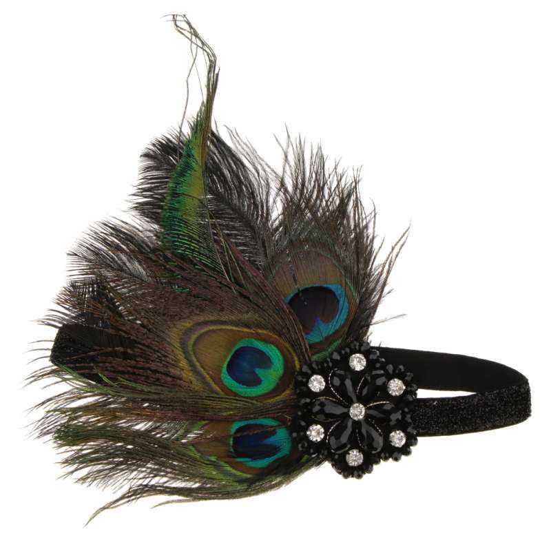 Promo Vintage Elastic Peacock Feather 