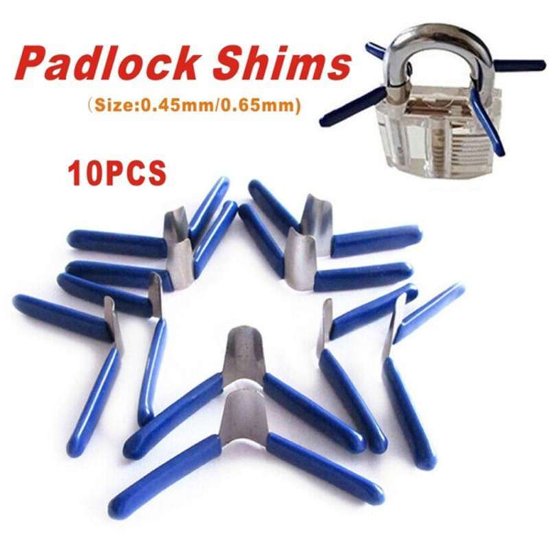 10Pcs Padlock Shims Set Lock Opener Unlock Accessories Tool Kit without Lock 